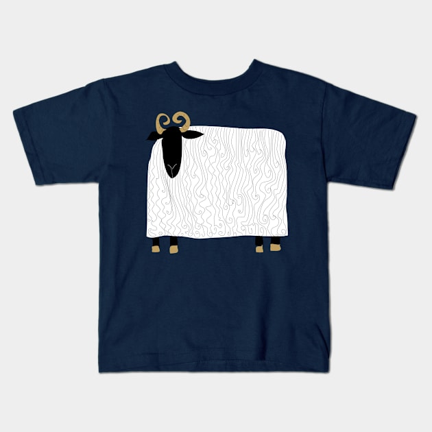 Mr. Ram, King of the Sheep Kids T-Shirt by krisevansart